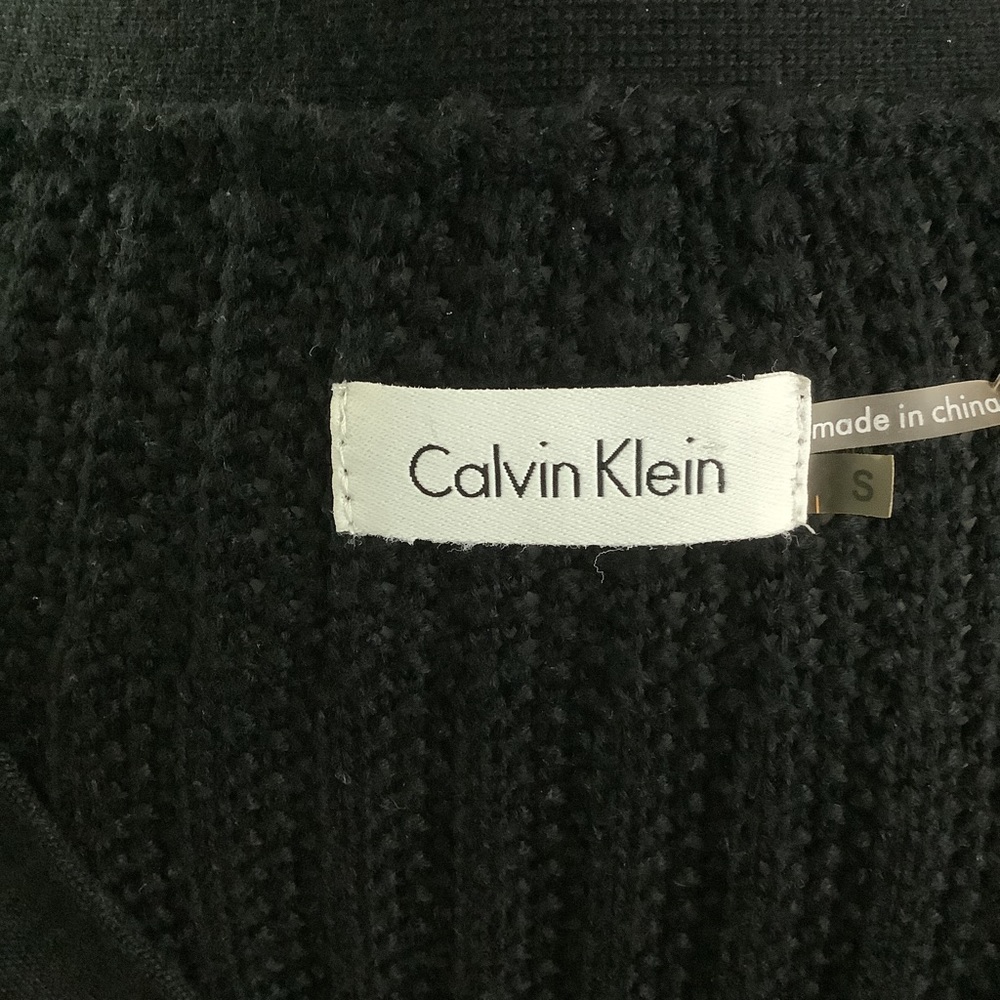 CALVIN KLEIN Black Cable-Knit Midi Sweater Dress - Picture 6 of 9